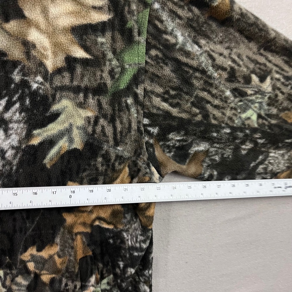 Game Winner Fleece Jacket Mens XL Brown Green Camo Full Zip Mock Neck Hunting - Picture 4 of 5